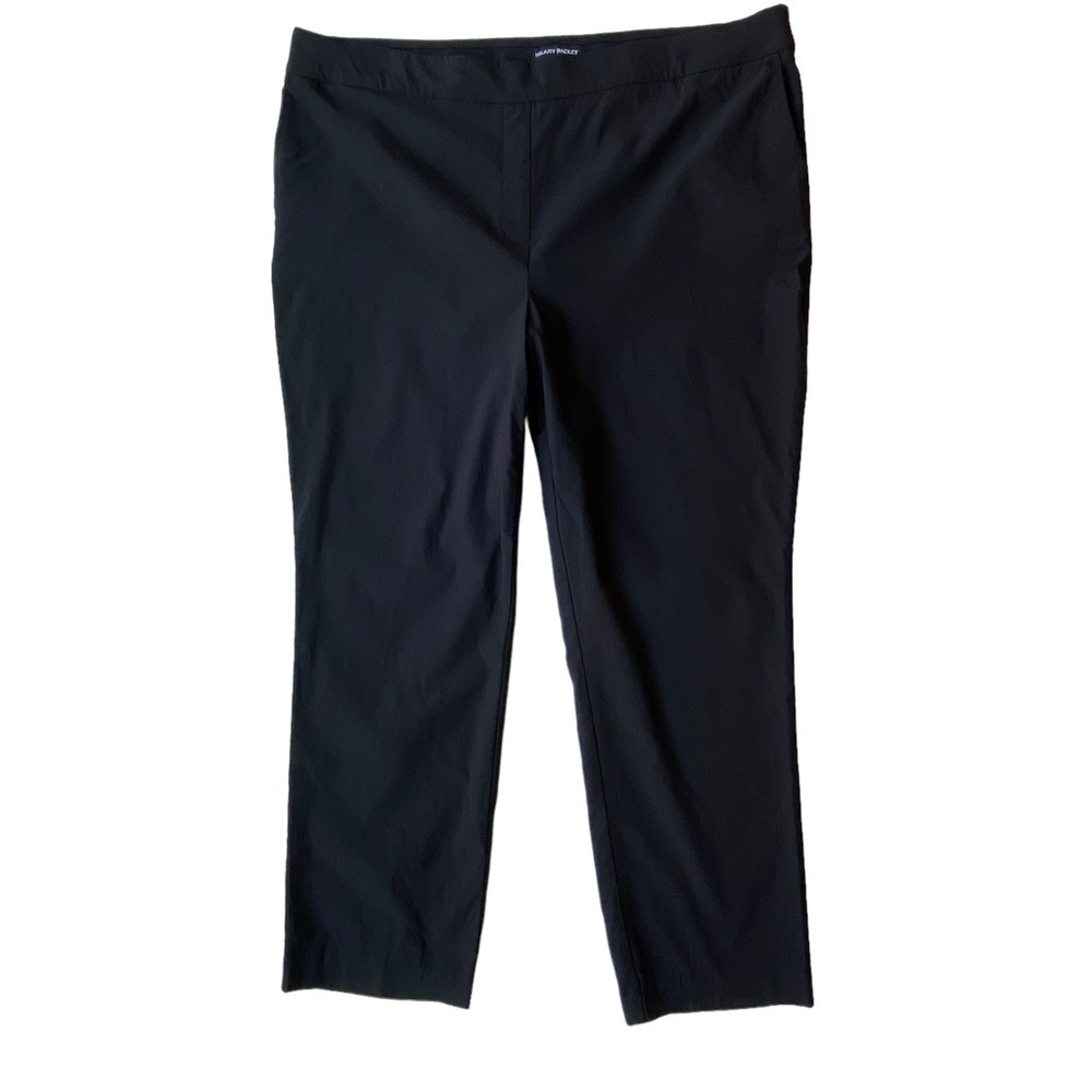 Hilary Radley Pants Womens Size XXL Black Pull On High Rise Straight Leg Ankle